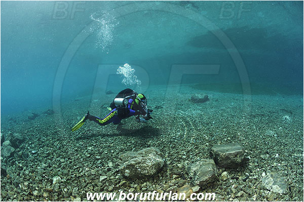 Gruener See, Tragoss, Austria, Diver, Lake, Underwater photographer