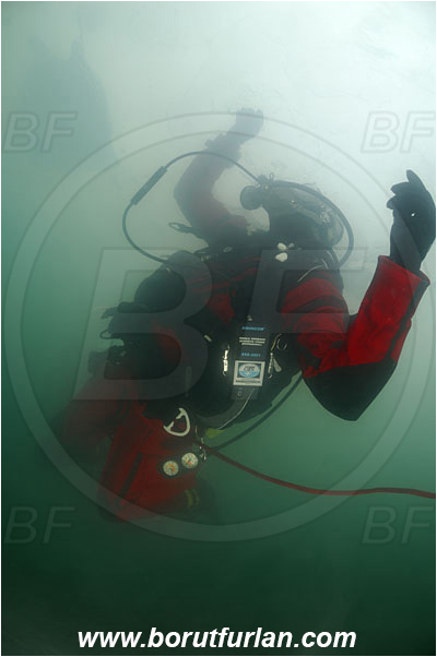 Lake, Murska Sobota, Slovenia, Ice diving, Diver