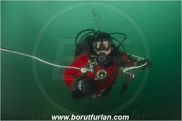Lake, Murska Sobota, Slovenia, Ice diving, Diver