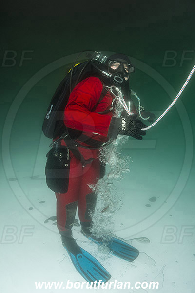 Lake, Murska Sobota, Slovenia, Ice diving, Diver, Up-side-down