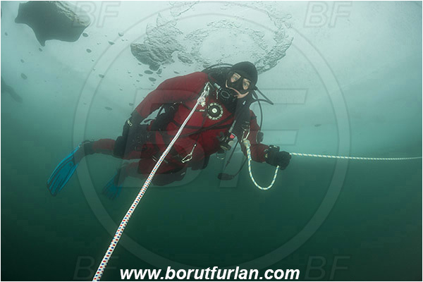 Lake, Murska Sobota, Slovenia, Ice diving, Diver