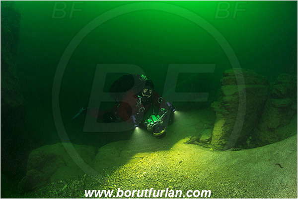 River, Idrijca, Slovenia, Diver, Underwater photographer