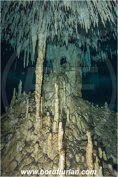 Cave, Dream gate, Cenotes, Tulum, Yucatan, Mexico, Stalactite, Air pocket, Reflection