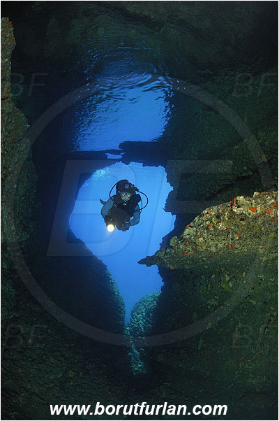 Island Vis, Croatia, Adriatic sea, Mediterranean sea, Reef, Cave, Diver