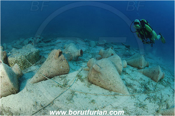 Kas, Turkey, Mediterranean sea, Amphora, Amphoras, Sand, Diver