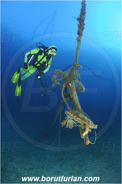 Kas, Turkey, Mediterranean sea, Rope, Diver