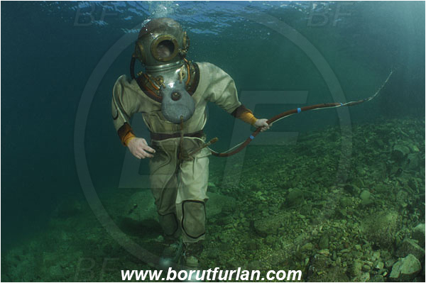 Piran, Slovenia, Adriatic sea, Mediterranean sea, Diver, Scafander, History, Heavy diver, Reef