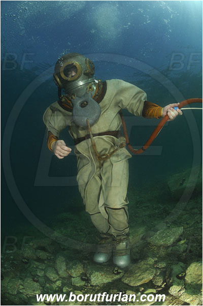 Piran, Slovenia, Adriatic sea, Mediterranean sea, Diver, Scafander, History, Heavy diver, Reef
