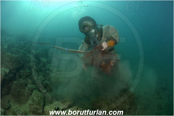 Piran, Slovenia, Adriatic sea, Mediterranean sea, Diver, Scafander, History, Heavy diver, Reef