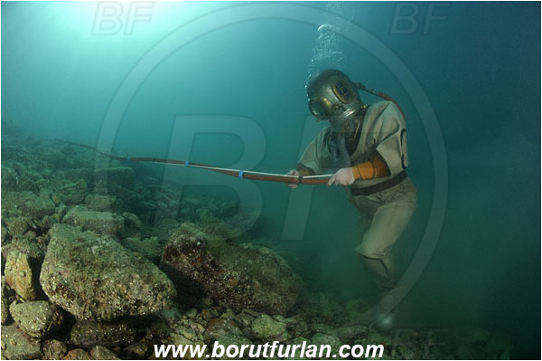 Piran, Slovenia, Adriatic sea, Mediterranean sea, Diver, Scafander, History, Heavy diver, Reef