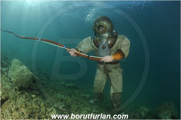 Piran, Slovenia, Adriatic sea, Mediterranean sea, Diver, Scafander, History, Heavy diver, Reef