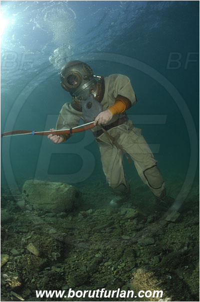 Piran, Slovenia, Adriatic sea, Mediterranean sea, Diver, Scafander, History, Heavy diver, Reef