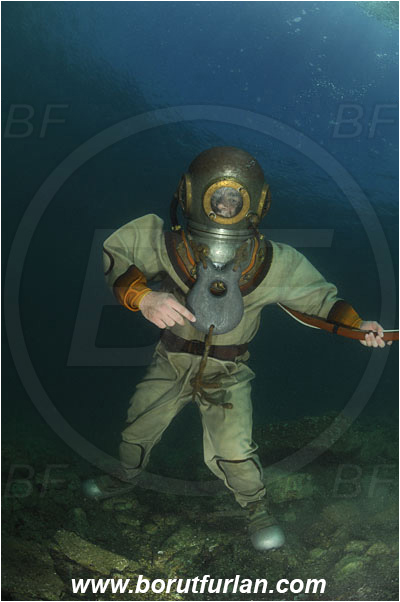 Piran, Slovenia, Adriatic sea, Mediterranean sea, Diver, Scafander, History, Heavy diver, Reef