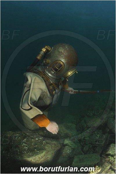 Piran, Slovenia, Adriatic sea, Mediterranean sea, Diver, Scafander, History, Heavy diver, Reef