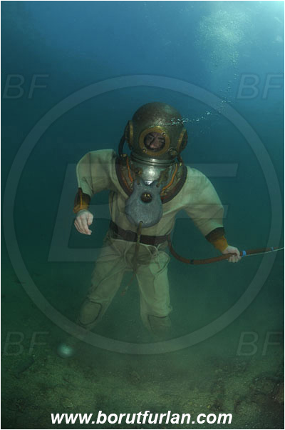 Piran, Slovenia, Adriatic sea, Mediterranean sea, Diver, Scafander, History, Heavy diver, Reef