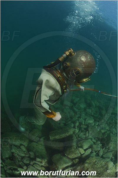 Piran, Slovenia, Adriatic sea, Mediterranean sea, Diver, Scafander, History, Heavy diver, Reef