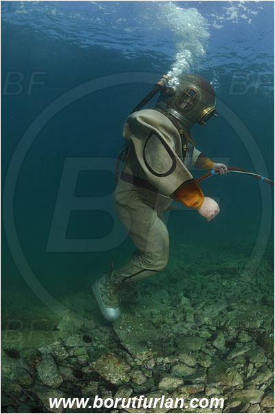 Piran, Slovenia, Adriatic sea, Mediterranean sea, Diver, Scafander, History, Heavy diver, Reef