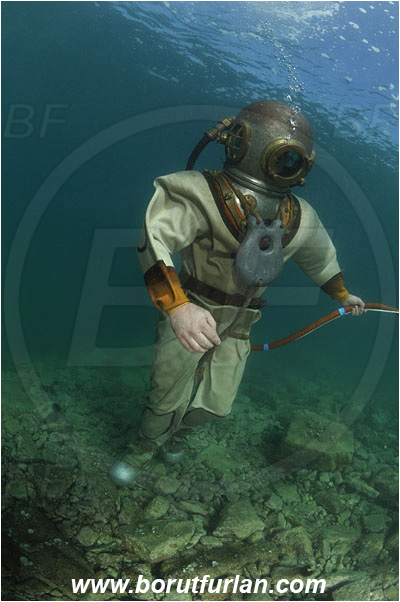 Piran, Slovenia, Adriatic sea, Mediterranean sea, Diver, Scafander, History, Heavy diver, Reef