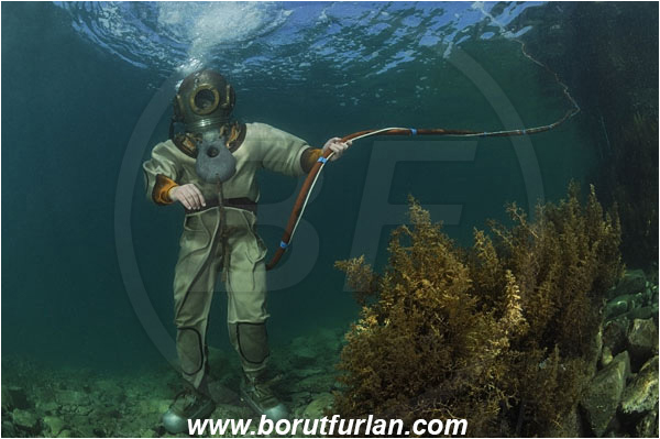 Piran, Slovenia, Adriatic sea, Mediterranean sea, Diver, Scafander, History, Heavy diver, Reef