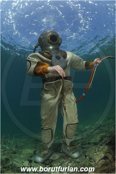 Piran, Slovenia, Adriatic sea, Mediterranean sea, Diver, Scafander, History, Heavy diver, Reef