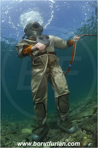 Piran, Slovenia, Adriatic sea, Mediterranean sea, Diver, Scafander, History, Heavy diver, Reef