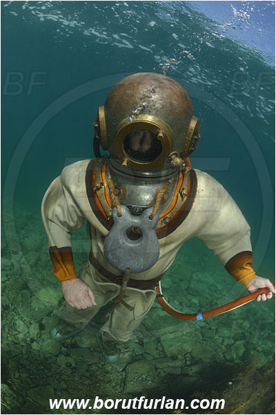 Piran, Slovenia, Adriatic sea, Mediterranean sea, Diver, Scafander, History, Heavy diver, Reef