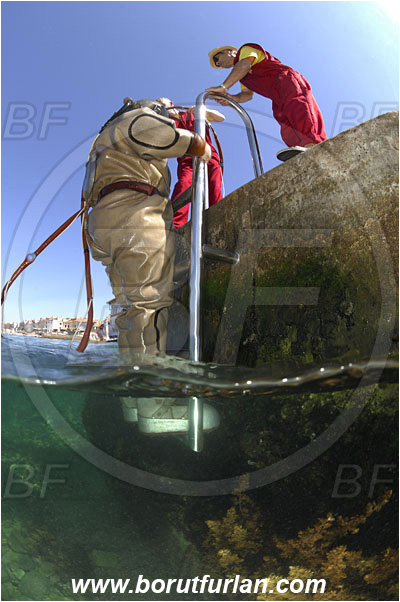 Piran, Slovenia, Adriatic sea, Mediterranean sea, Diver, Scafander, History, Heavy diver, Split-shot, Over-under