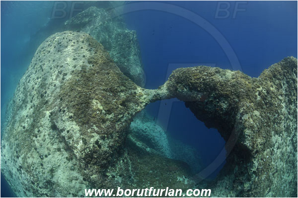 Island Susac, Croatia, Adriatic sea, Mediterranean sea, Reef, Wall, Window