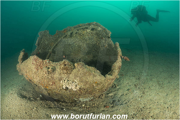Piran, Slovenia, Adriatic sea, Mediterranean sea, Mine wreck, Diver