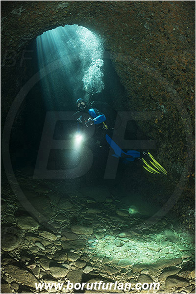 Pula, Istria, Croatia, Adriatic sea, Mediterranean sea, Cave, Diver, Light ray