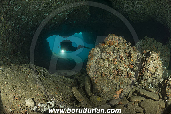 Pula, Istria, Croatia, Adriatic sea, Mediterranean sea, Cave, Diver