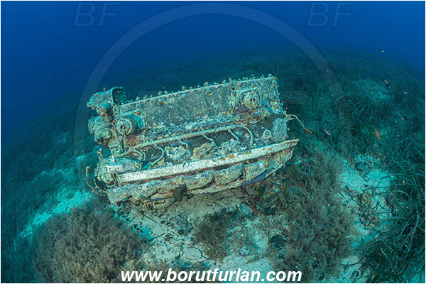 Island Zirje, Croatia, Adriatic sea, Mediterranean sea, Wreck, Airplane, Junkers JU-87 - Stuka, Engine