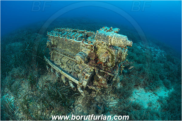 Island Zirje, Croatia, Adriatic sea, Mediterranean sea, Wreck, Airplane, Junkers JU-87 - Stuka, Engine
