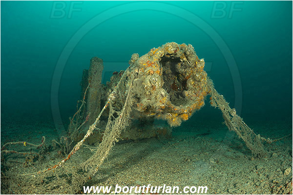 Piran, Slovenia, Adriatic sea, Mediterranean sea, Reef, Sewer system, Sewer pipe, Discarded fishing net, Fishing net