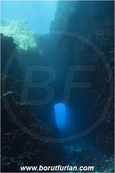 Island Susac, Croatia, Adriatic sea, Mediterranean sea, Reef, Sea lake, Window, Tunnel
