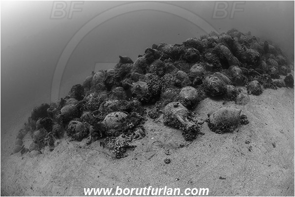 Island Pag, Croatia, Adriatic sea, Mediterranean sea, Amphora, Amphorae, A bunch of amphorae, Black&white