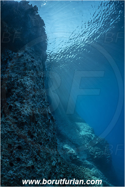 Island Susac, Croatia, Adriatic sea, Mediterranean sea, Reef, Wall, Light rays