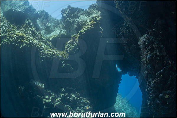 Island Susac, Croatia, Adriatic sea, Mediterranean sea, Reef, Sea lake, Widow, Tunnel, Light rays