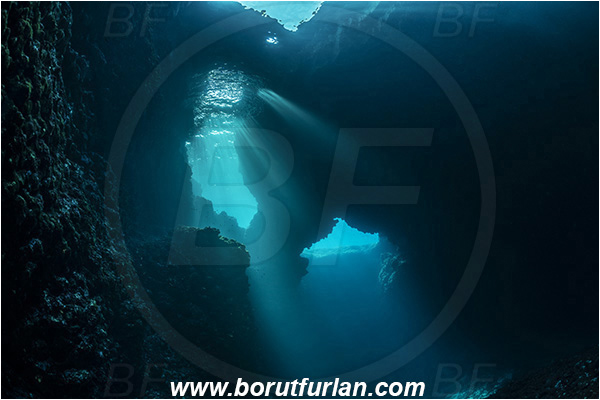 Island Korcula, Croatia, Adriatic sea, Mediterranean sea, Reef, Cave, Canyon, Stone bridge, Light rays