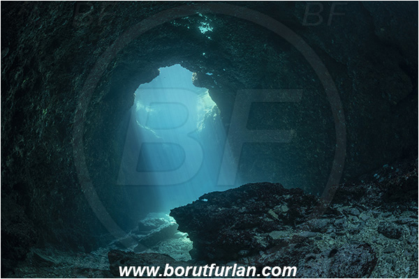 Island Dugi otok, Croatia, Adriatic sea, Mediterranean sea, Reef, Canyon, Light rays, Cave