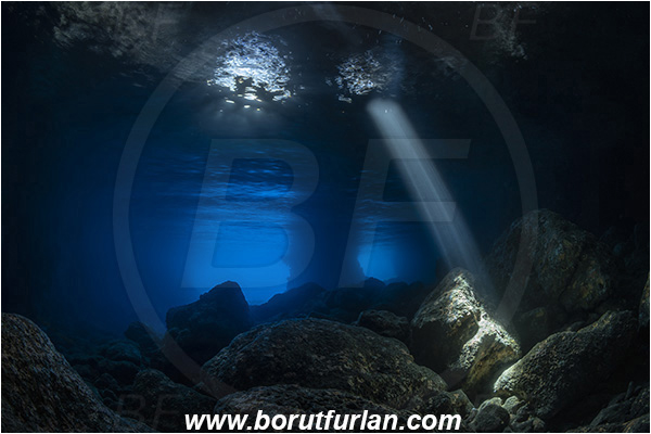 Island Vis, Croatia, Adriatic sea, Mediterranean sea, Reef, Cave, Green cave, Light ray