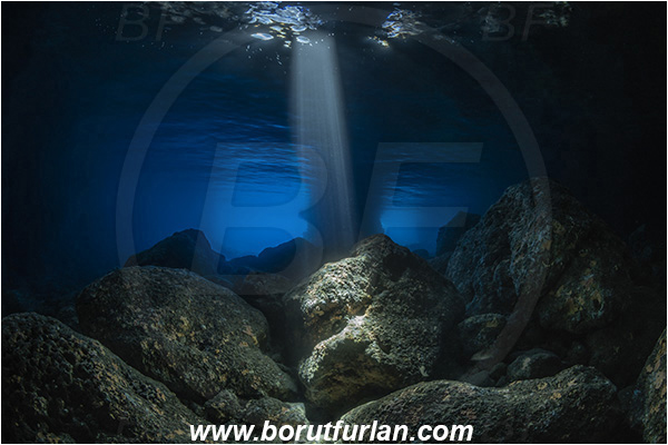 Island Vis, Croatia, Adriatic sea, Mediterranean sea, Reef, Cave, Green cave, Light ray