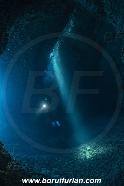 Island Vis, Croatia, Adriatic sea, Mediterranean sea, Reef, Cave, Diver, Light rays