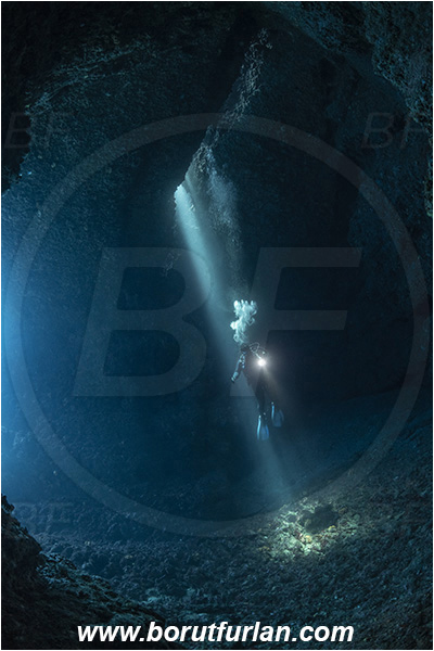 Island Vis, Croatia, Adriatic sea, Mediterranean sea, Reef, Cave, Diver, Light rays