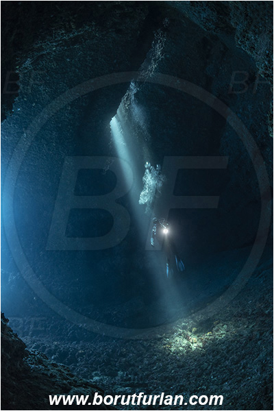 Island Vis, Croatia, Adriatic sea, Mediterranean sea, Reef, Cave, Diver, Light rays