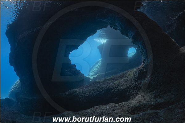 Island Vis, Croatia, Adriatic sea, Mediterranean sea, Reef, Cave, Stone arch, Rocks