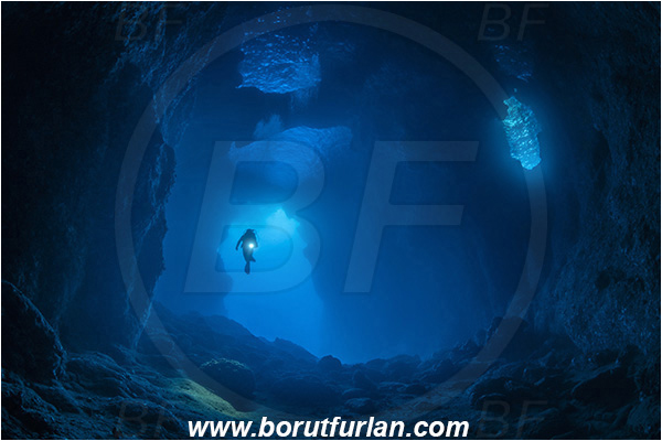 Island Bisevo, Croatia, Adriatic sea, Mediterranean sea, Reef, Cave, Blue cave, Diver