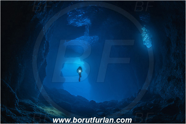 Island Bisevo, Croatia, Adriatic sea, Mediterranean sea, Reef, Cave, Blue cave, Diver