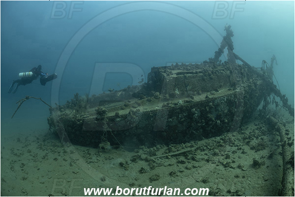 Fiesa, Slovenia, Adriatic sea, Mediterranean sea, Wreck, Boat, Diver, Underwater Scooter