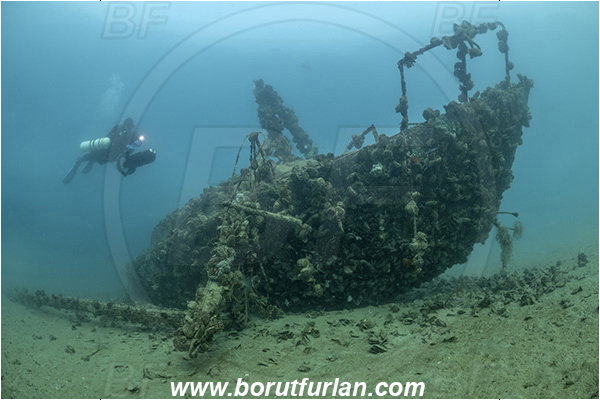 Fiesa, Slovenia, Adriatic sea, Mediterranean sea, Wreck, Boat, Diver, Underwater Scooter